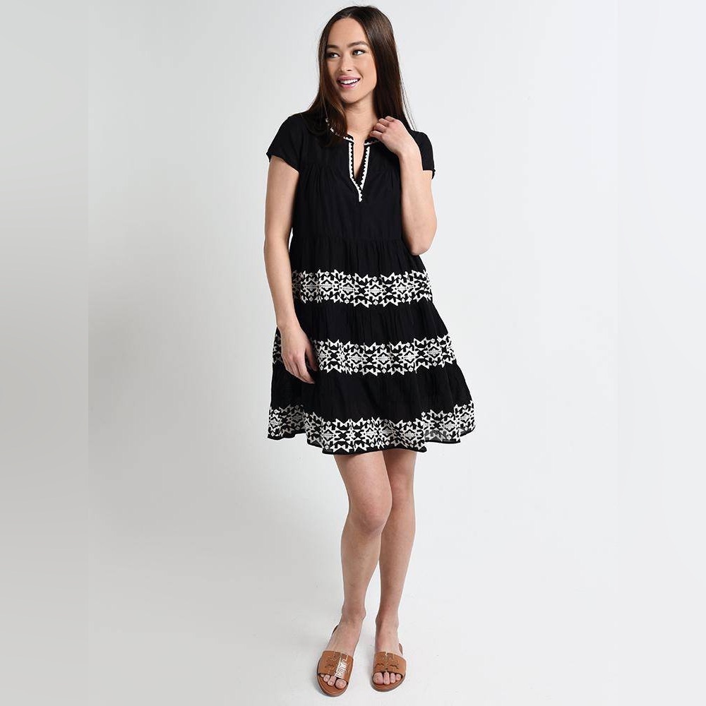 ROLLER RABBIT WOMEN'S ALEPH EMBROIDERED PAMELA DRESS - 100% Cotton - Size Medium - Picture 2 of 10